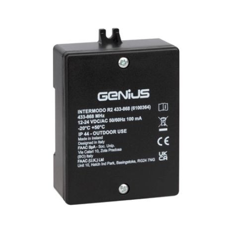 GENIUS 433 868 6100364 INTERMODO R2 2 Canali Ricevente Ricevitore Da Esterno Bicanale