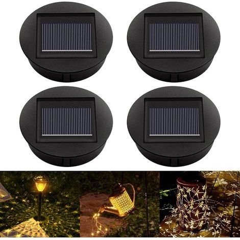 4 pièces Lampes Solaires de Rechange 8cm, 1,2V IP44 Panneau Solaire de Rechange, Lampe Solaire Supérieure de Remplacement pour Jardin Extérieur Décoration