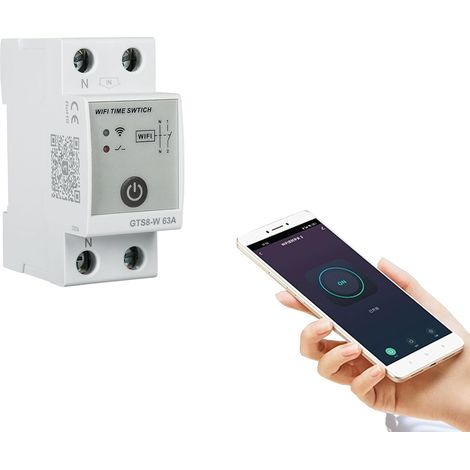 Commutateur Wifi Minuterie Intelligente Wi-Fi Horloge Modulaire Connectée WiFi Contrôlable à Distance AC220V 4P 63A (1/5)