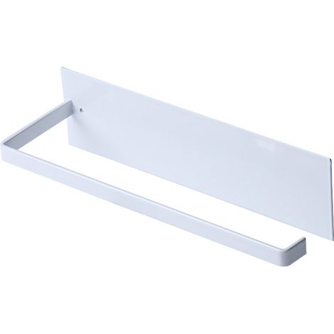 Porte Essuie-Tout, Porte-Papier Cuisine Mural, Supports pour Papier Essuie Tout sans Perçage, Porte-Rouleau Cuisine en Métal, Dérouleur Sopalin Auto-Adhésif Cuisine, 22cm - Blanc