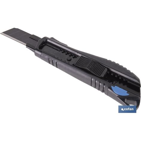 Cúter profesional "Heavy Duty" con recubrimiento antideslizante y sistema de bloqueo automático (incluye hoja de acero SK2) (1/4)