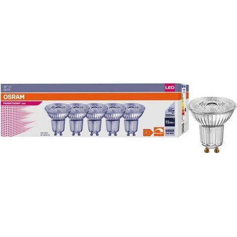 Spot Par16 LED 36° 4,5 W Gu10 Kaltweiß Packung zu 5 - Osram