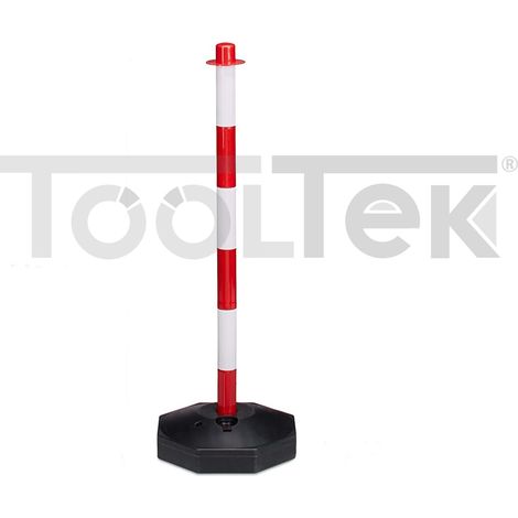 PALETTO SEGNALETICA DISSUASORE BIANCO/ROSSO BASE H.90cm MISTRAL (1/5)