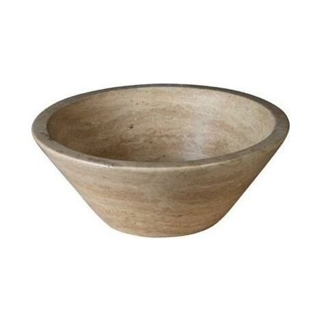 Vasque bol conique à poser en pierre H15,5cm - Ø42cm - Ondyna UR1005 (1/2)