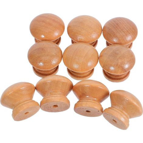 Boutons de Tiroir Lot de 30 Pièces en Bois Massif Forme Champignon Rond Finition Lisse Trou Unique, Poignées Rustiques Confortables pour Meubles Cuisine et Maison (1/5)