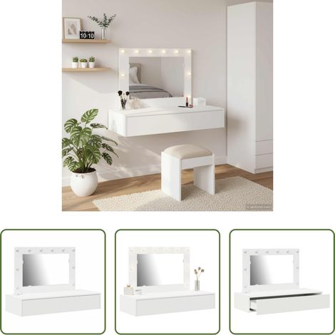 Schminktisch mit Spiegel - Schminktisch mit Schubladen Weiß 100 x 40 x 70 cm Holzwerkstoff (1/5)