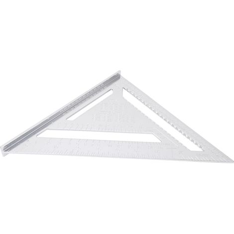 Règle triangulaire en alliage d'aluminium, échelle métrique impériale claire, haute précision, facile à lire pour ingénieur charpentier, argent blanc (1/5)