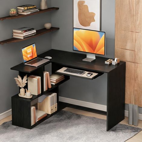 Bureau noir en panneau de particules 120 x 100 x 76 cm (1/5)