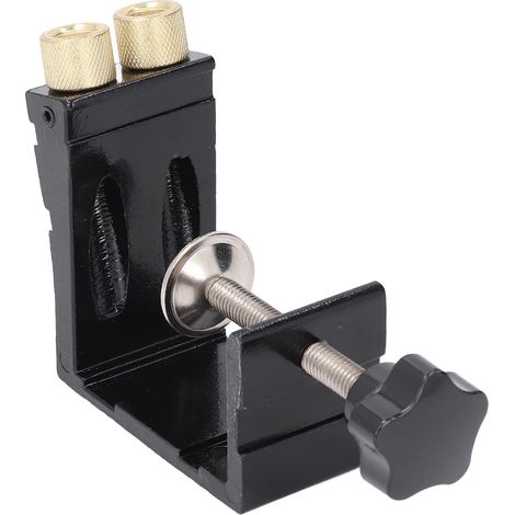 Guide de perçage oblique noir en alliage d'aluminium, mini gabarit de trous de poche, kit pour bricolage et usage professionnel (1/5)