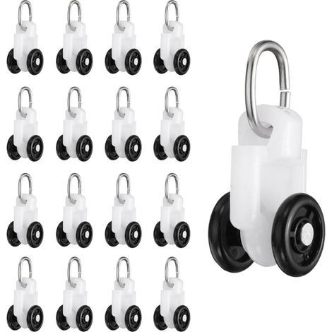 Rotolo per tenda a rullo, 50 clip per binario per tenda, rulli in plastica nera (1/5)