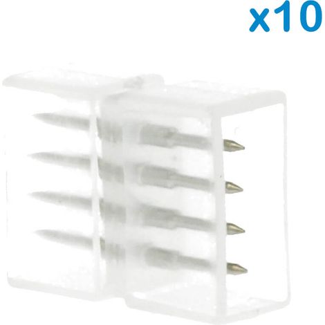 10 PZ Connettore Da 4 Pin RGB Passo 12mm Per Unire e Allungare Bobina Led RGB 220V (1/3)