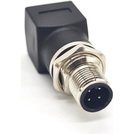 Connector M12 Adaptateur 4 Broches vers RJ45, Connecteur de Câble de Capte de Code A,Connecteur D'aviation de Protection de Fileté, Connecteur Circulaire Industriel IP67 Étanche L'extérieur (1/4)