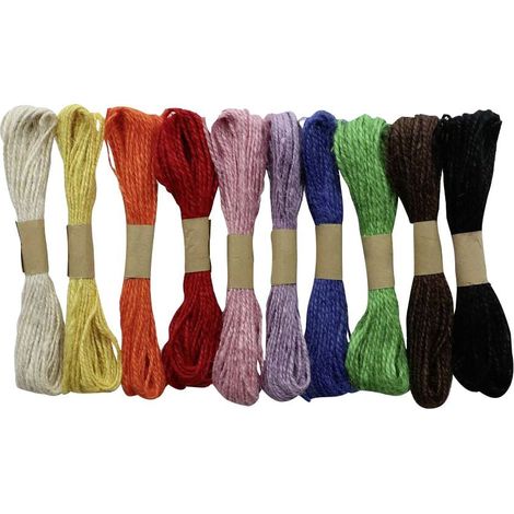 Glorex Jute-Schnur 10 Farben 10 m Juteschnur