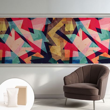 Papier peint intissé décoratif avec colle pour salon chambre et bureau Installation rapide Motif coloré 250x104 cm (1/5)