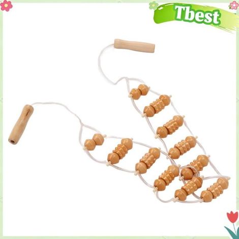 Rouleau de massage du dos - TBEST - Standard - Bois - Cordon nylon solide - Drainage lymphatique (1/5)