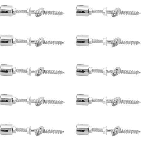 Lot de 10 serre-câbles croisés en acier inoxydable 316 résistant à la corrosion, avec tige filetée, pour câbles de diamètre inférieur à 3/4 mm (3 mm / 0,12 po). (1/5)