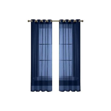 Rideau de fond en tulle semi-occultant élégant pour mariage (134160 cm, bleu céruléen foncé perforé)