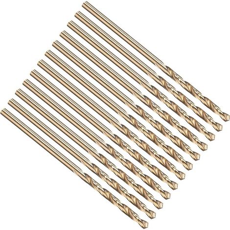 Broca helicoidal de 1 mm, vástago recto Jobber M35, acero de alta velocidad con 5 % de cobalto, acabado dorado de 135°, broca para metal de acero inoxidable duro, brocas para metal de alta dureza - Pa (1/5)