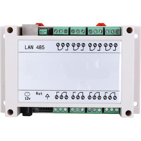 RJ45 TCP/IP 8-Kanal-Relais-Fernsteuerungsmodul 250 V/AC 10 A Weiß (1/5)