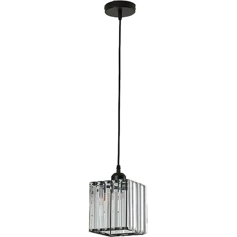 Abat-jour de lustre en cristal carré, abat-jour suspendu pour pièce domestique, 110 à 220V (1/5)