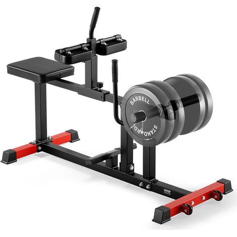 VEVOR Macchina per Polpacci da Seduti, Macchina Esercizio per Gambe per Sollevamento 199,5 kg, Regolazione Altezza Maniglia 5 Livelli, per Allenamento Polpacci, Piastre di Peso 50 mm (1/5)