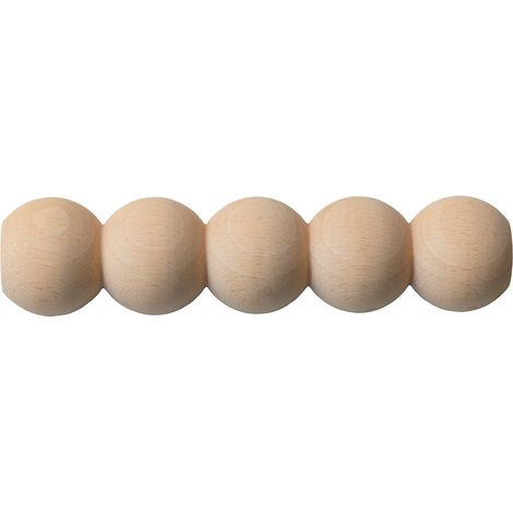 Echantillon de moulure perle brut décorative - D.4 x L20 cm - Bois de hêtre massif - Style Parisien - A peindre (1/4)