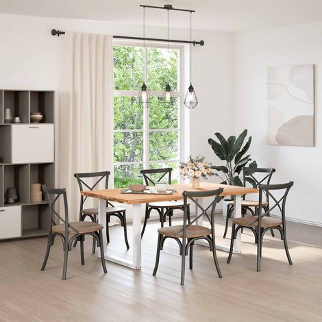 Maison Exclusive - Esstischbeine U-Form 2 Stk. Weiß 90x(72-73) cm