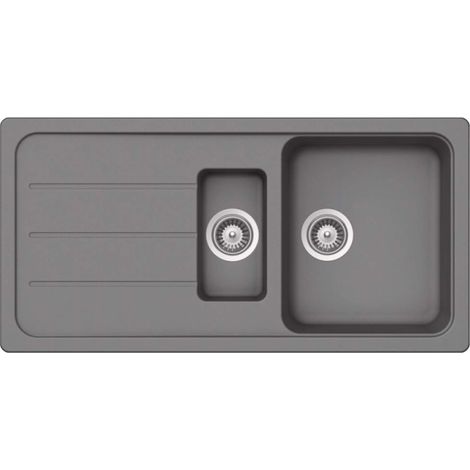 Schock Einbauspüle Cristalite Formhaus D-150 L A Croma GCR Exzenterbedienung (1/2)