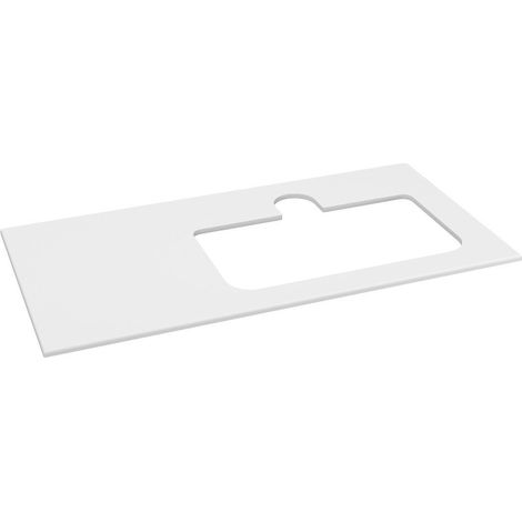 BRAHEA Plan de travail Rockstone, trou pour lavabo, 101x51,5cm (30+70cm), droite, blanc mat