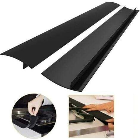 Lot de 2 bandes de bordure de plan de travail de cuisine en silicone pour comptoir de cuisinière, long espace de remplissage pour sceller les déversements entre le comptoir, la cuisinière, le fou (1/4)