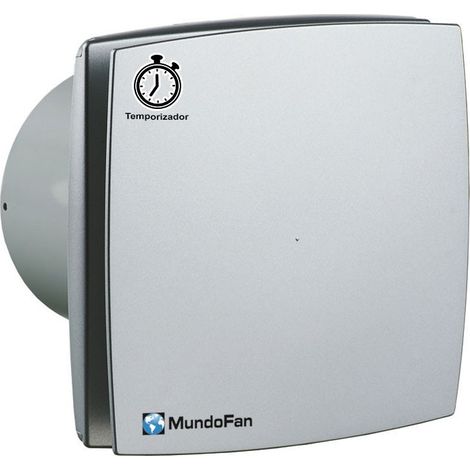 Extractor de baño decorativo temporizado plata mate Aludecor-mu Plata 100mm Plata 100mm (1/4)
