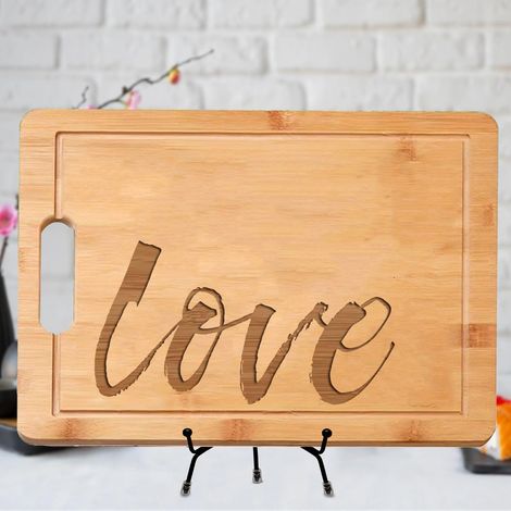 Planche à découper "LOVE" gravée – Cadeau romantique pour couple, mariage (1/5)