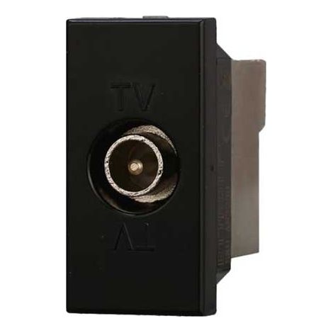 Prise coaxiale TV Direct connecteur mâle compatible Bticino Axolute couleur noir Ettroit AN2250