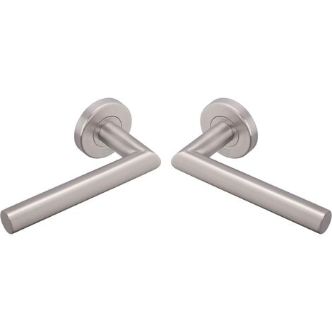 Poignée de Porte Linox - Béquille Droite sur Rosace Ronde - pour Portes Épaisseur 30 à 48 mm - en Acier Inoxydable - Carré de 7 mm - Rosace Vendue Séparément (1/5)