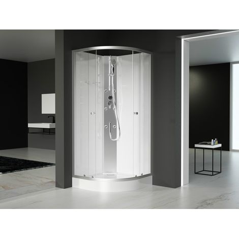 MARWELL Duschkabine White Oasis 90 x 90 x 210 cm - weiß - Eckdusche - Komplettdusche - Dusche - Duschabtrennung - Duschwand - Dusche Komplett-SET (1/3)