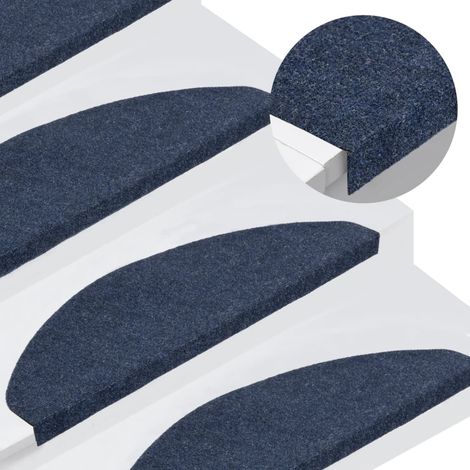 Tapis d'escalier autocollants 15 pcs,Marchettes d'escalier,Protections d'escalier 65x22,5x3,5 cm Bleu DVNEI492814 (1/5)
