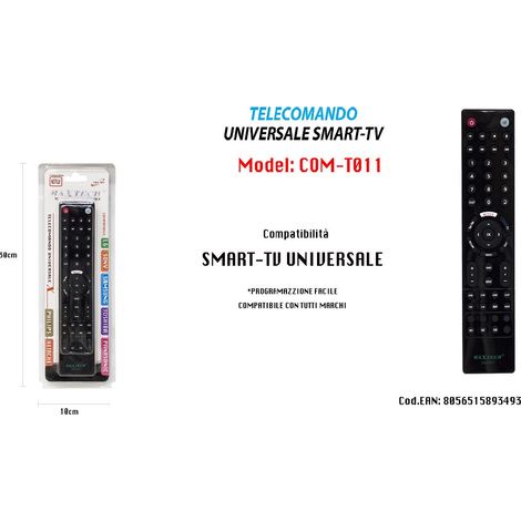 MaxTech - Telecomando Universale Compatibile Serietv You Tube Tv Smart 3d Maxtech Com-t011 -