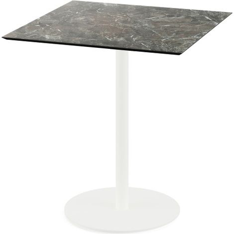 Urban table de bistrot avec piètement blanc + plateau HPL Galaxy Marble 70x70 cm - Feros (1/4)