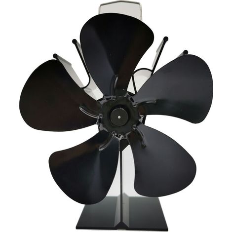 Ventilador de estufa de leña War de 5 aspas, no requiere electricidad, funcionamiento silencioso. (1/4)