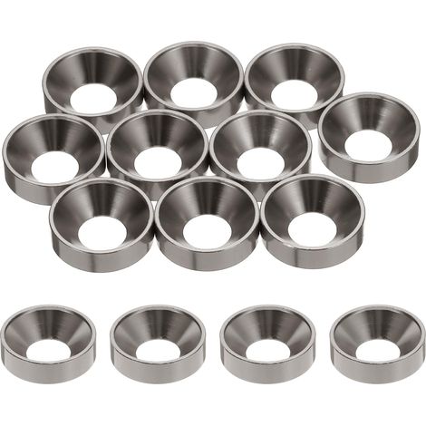 10 Pièces Rondelles à Tête Fraisée, Rondelles de Tasse M8 x 18 mm, Rondelle Fraisée, Rondelle Boulon En Aluminium Pour vis à tête, tige filetée, Accessoires Mécaniques, Gris titane (1/5)