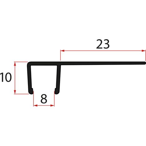 Jeu de joints verticaux pour verre 8/8 mm, 2000 mm, noir