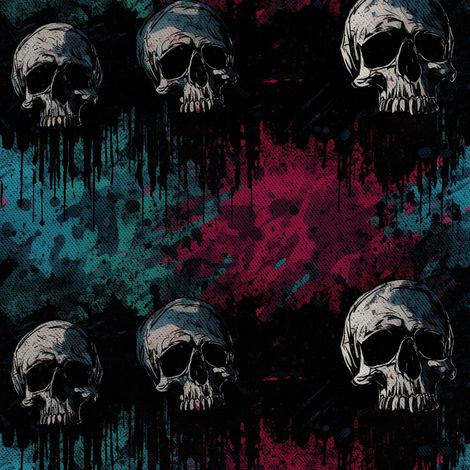 Tela decorativa para exteriores Oxford - Motivo de calavera I DX4403 (1/5)
