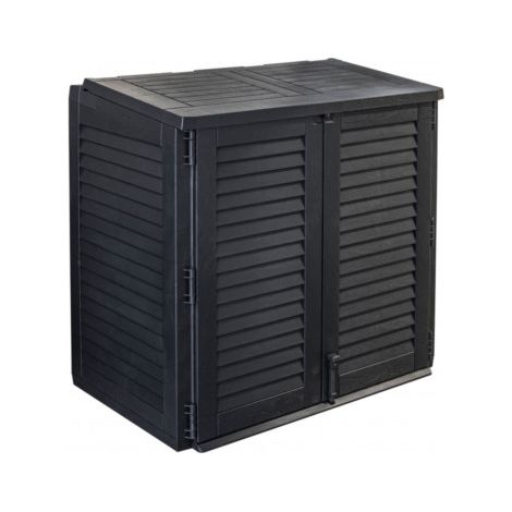Coffre de rangement plastique 2 portes H110 - Noir (1/4)