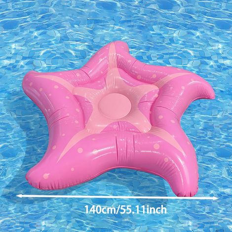 Bouee Piscine Adulte, Flotteur Gonflable étoile de Mer 140 cm, Flottant Hamac Gonflable Piscine Rose, Transat Piscine Accessoires Plage Fête Aquatique Sports Nautiques Été Plage