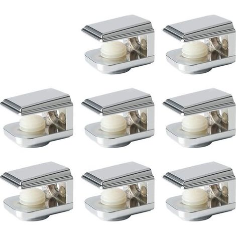 Glasclips für Teller und Spiegel, Zinklegierung, robuste Halterung für 5–8 mm dickes Glas, 8 Stück, 2,2 cm, ideal für Wandmontage und Innendekoration (1/5)
