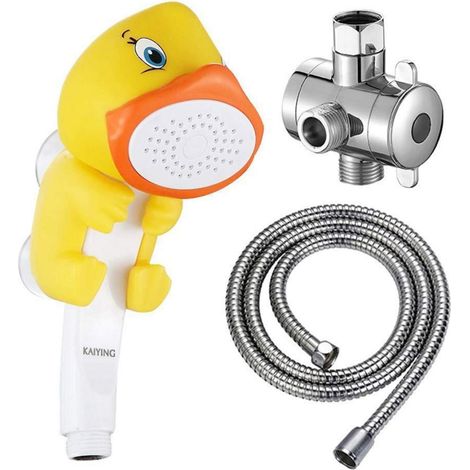 Duschkopf für Kinder Ente mit Schlauch und Umschaltventil, gelb (1/5)