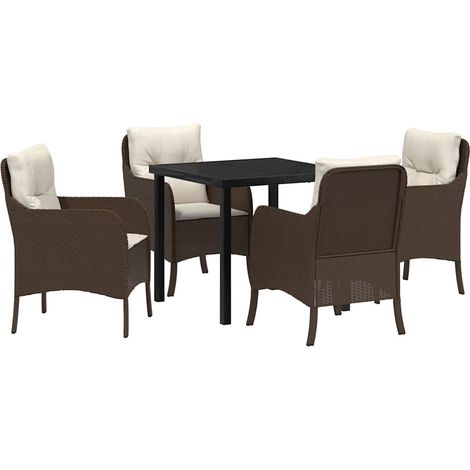 Maison Exclusive - Conjunto de Comedor de Jardín 5 uds. Marrón ra (1/5)