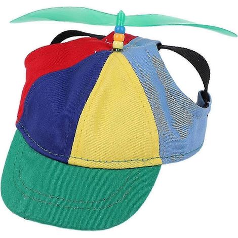 Chapeau pour animaux de compagnie, chapeau en forme d'hélice, chapeau mignon, respirant et anti-UV pour chien, adapté aux activités de plein air, vert M. (1/5)