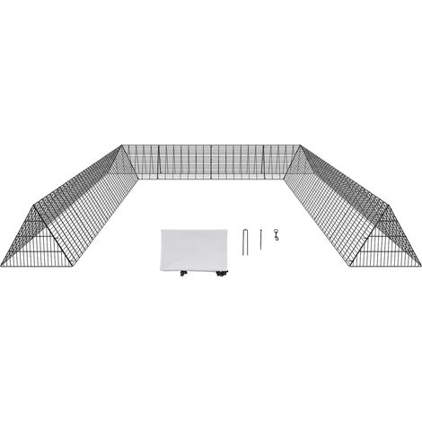 Tunnels pour poules, 236,2 x 157,5 x 24,2 pouces (L x l x H), tunnels portables pour l'extérieur avec cadres d'angle, lot de 2, convient aux poules, canards et lapins. (1/5)