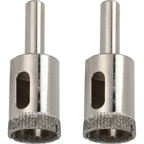 Jeu de 2 forets diamantés de 20 mm à queue ronde pour verre, marbre et carrelage. (1/5)